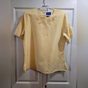 Signature Collection Yellow Lace Embroidered Women's Top
